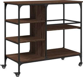 vidaXL Cărucior de bucătărie, stejar maro 100x45x89,5cm lemn prelucrat