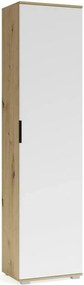 Dulap CLIF SL-50, stejar artisan/alb, PAL laminat, cu o usa, 50x38x203