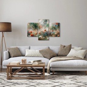 Tablou – Abstracție de câmp cu maci (90x60 cm)