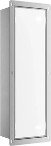 Raft incastrat pentru perie WC Balneo Wall Box L si hartie igienica deschidere stanga finisaj alb 68 cm