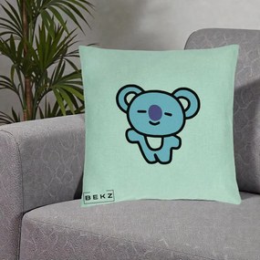 Perna Personalizata BT21 Koya Kawaii, 40x40 cm, Verde Menta, Husa Detasabila, Perna Inclusa, BEKZ®