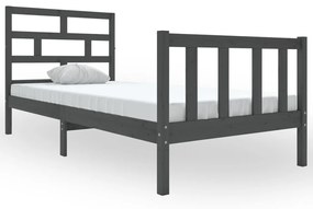 3101315 vidaXL Cadru de pat single, gri, 90x190 cm, lemn masiv de pin
