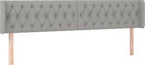 vidaXL Tăblie de pat cu aripioare gri deschis 183x16x78/88 cm textil