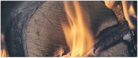 Tablou - Lemn în foc (120x50 cm)