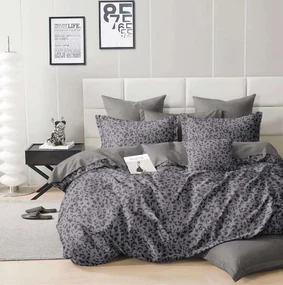 Lenjerie de pat din bumbac NOMARI gri Dimensiune lenjerie de pat: 70 x 90 cm | 140 x 200 cm