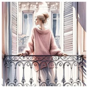 Tablou momente liniștite pe balcon