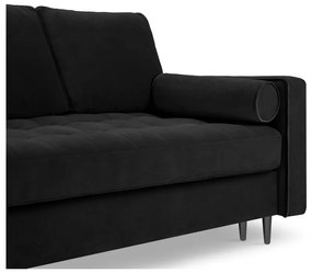 Canapea extensibilă din catifea Milo Casa Santo, negru