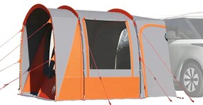 vidaXL Cort auto pentru 4 persoane, gri/portocaliu, impermeabil
