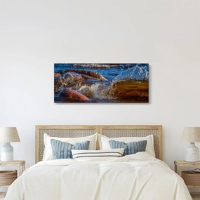 Tablou detailat - apa între pietre (120x50 cm)