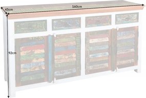 Comoda design vintage, Shabby Chic Jakarta 160cm, white wash