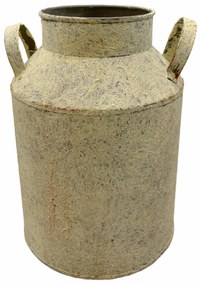 Vaza metal JANA, Crem antichizat, 18cm