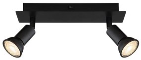 Aplica de perete / tavan 2L design modern Drew negru