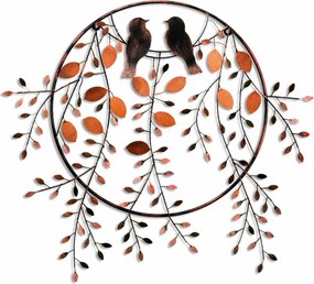 Decoratiune perete 930DYU1235, caramiziu/negru, metal, 86x75 cm