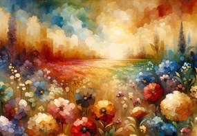 Fototapet - Pajiște colorată (147x102 cm)