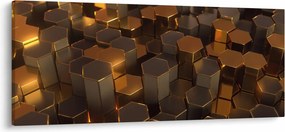 Tablou - Hexagoane de bronz (120x50 cm)
