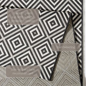 Covor de exterior NORTHRUGS Karo 80 x 120 cm, negru-alb
