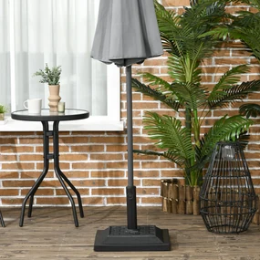 Outsunny Baza penru Umbrela de Gradina din Rasina  Greutate 12 kg pentru Stalpi Ø32-38-48 mm, 44x44x33 cm,Neagra | AOSOM RO