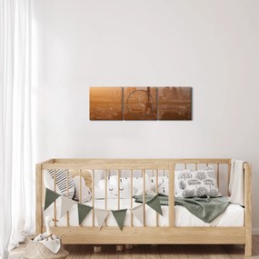 Tablou - Turnul Eiffel (cu ceas) (90x30 cm)