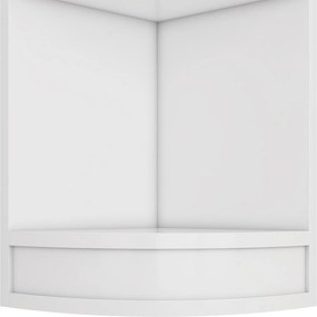 Raft de colț din MDF, design cu cinci straturi, design triunghiular care economisește spațiu, 42x30x180 cm, Alb