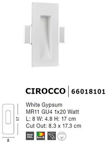 Spot incastrabil ideal pentru iluminat scara sau hol CIROCCO, 8x17cm NVL-66018101