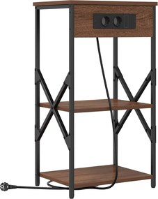 vidaXL Dulap de noapte Stejar închis 41 x 31 x 76 cm Lemn compozit