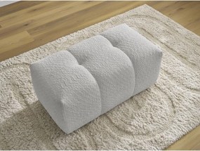 Taburet gri deschis cu tapițerie din țesătură bouclé Roxelane – Bobochic Paris