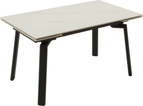 Masă ceramică Sonic White, 140 cm/80 cm și 2 extensii 30 cm