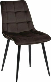 Scaun CHIC, maro - Bluvel 48, stofa catifelata/metal, 50x58x88 cm
