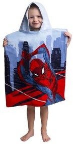 Poncho pentru copii roșu-albastru din frotir Spider-Man – Jerry Fabrics