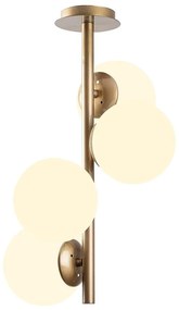 Plafonieră albă/alămie cu abajur din sticlă ø 15 cm Faze – Opviq lights