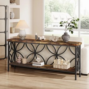 MACI32 - Masa Consola, 160 cm, masuta hol, living, dormitor - Negru - Maro