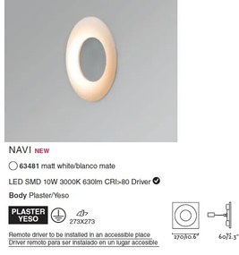 Lampa LED ambientala incastrabila NAVI alb