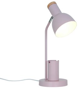 Lampa de birou camera copii cu suport telefon si pixuri, Devone roz