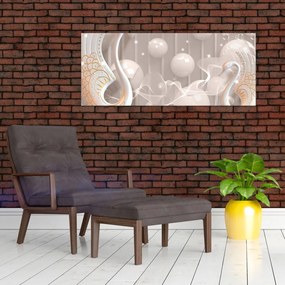 Tablou - Lebede fermecate (120x50 cm)