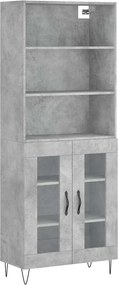 vidaXL Dulap înalt, gri beton, 69,5x34x180, lemn compozit