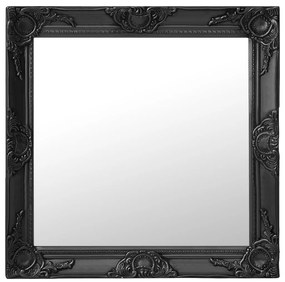 vidaXL Oglindă de perete în stil baroc, negru, 60 x 60 cm