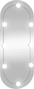 vidaXL Oglindă de perete cu lumini LED 30x70 cm oval sticlă