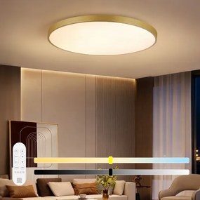 Immax NEO 07312L-LED Plafonieră LED dimabilă SEMPLICI 128W/230V Ø100 cm Wi-Fi Tuya auriu + telecomandă