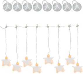 Perdea luminoasă de Crăciun, stele, 8 LED-uri, alb cald