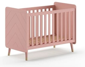 Pătuț roz din lemn masiv de pin 60x120 cm BILLY – Vipack