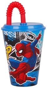 Omul Păianjen Pahar cu pai Streets, Plastic 430 ml