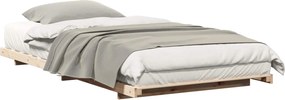 vidaXL Cadru de pat de podea Maro 90 x 200 cm Lemn masiv de pin