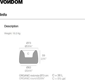 Ghiveci plante design decorativ exterior/interior Organic round 73×57cm
