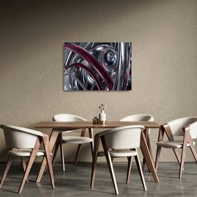Tablou pe sticlă cu abstracție gri (70x50 cm)