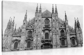 Tablou catedrala în Milano în design alb-negru