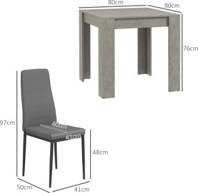 HOMCOM Set de masa pentru 2 persoane, Set din 3 piese de masa si