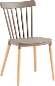Scaun ZOSIMA, gri/fag, plastic/lemn, 54x44x83 cm