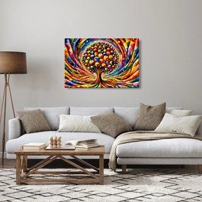 Tablou – Arbore colorat cu mere (90x60 cm)