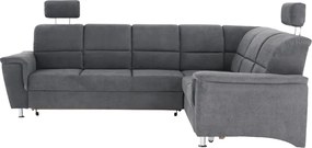 Colţar extensibil, material textil gri, model dreapta, SANTIAGO