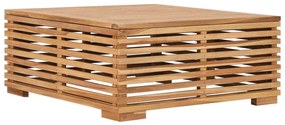 Set mobilier de gradina cu perne crem 7 piese lemn masiv tec Crem, 2x colt + 2x mijloc + 3x suport pentru picioare, 1